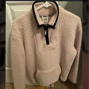 Cream Sherpa from Pink. It has hardly been worn. Super cute and comfy.